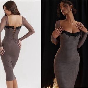 HOUSE OF CB 'Seraphina' Smoke Corset Dress/Size S(Plus Cup) US 4-6 $289